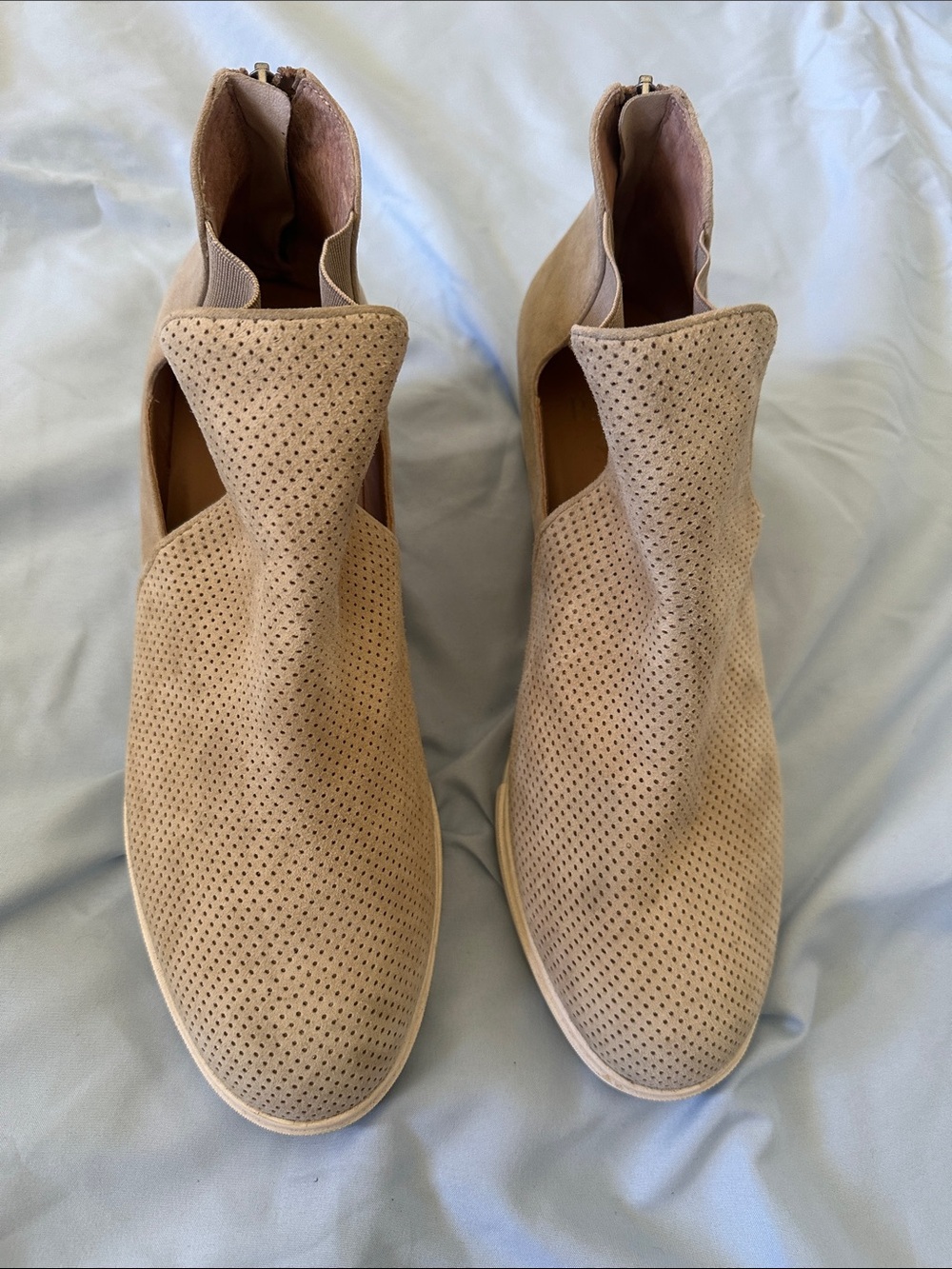 Paolo Beige Perforated Espadrille Booties